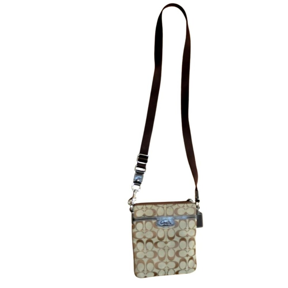 Coach Penelope Signature F43631 Shoulder Bag Crossbody Swingpack Brown Purse